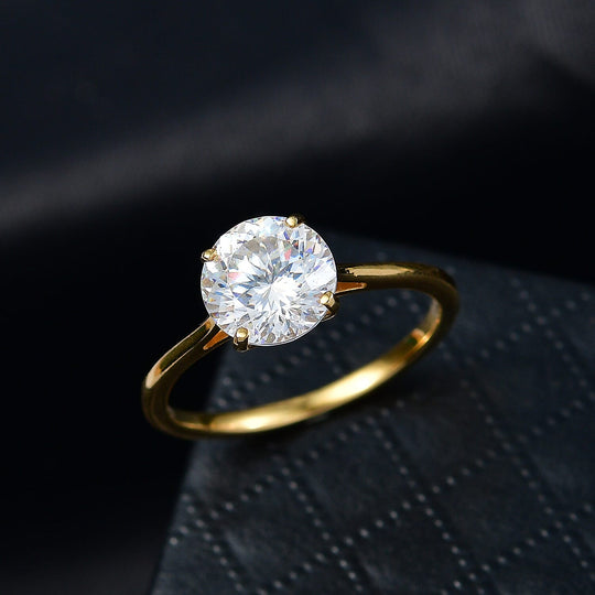 D'Joy Strontiumtitanat Ring 925 Silber 750 Gelbgold vermeil (Größe 20.00) ca. 3,00 ct