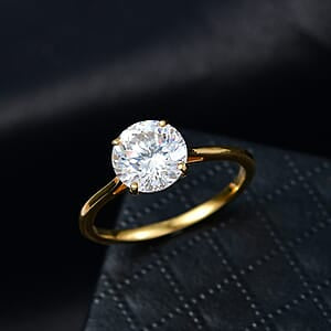 D'Joy Strontiumtitanat Ring 925 Silber 750 Gelbgold vermeil (Größe 18.00) ca. 3,00 ct