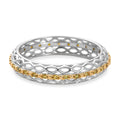 D'Joy gelber Diamant Ring, 925 Silber rhodiniert - 0,15 ct.