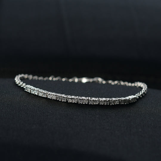 EVER TRUE Weißer Diamant Armband ca. 19 cm Nickelfreies Messing