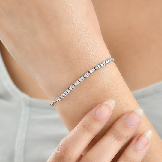 EVER TRUE Weißer Diamant Armband ca. 19 cm Nickelfreies Messing