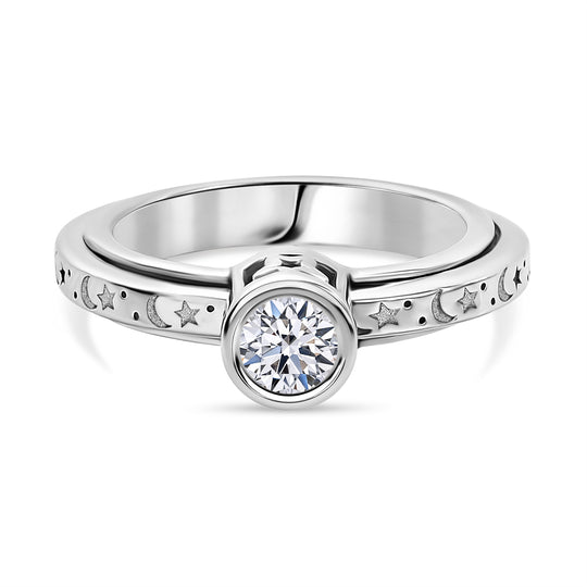 LUXURIANT DIAMOND - Lab Grown Diamant SI-GH Ring 925 Silber 750 Gelbgold Vermeil (Größe 17.00) ca. 0.50 ct