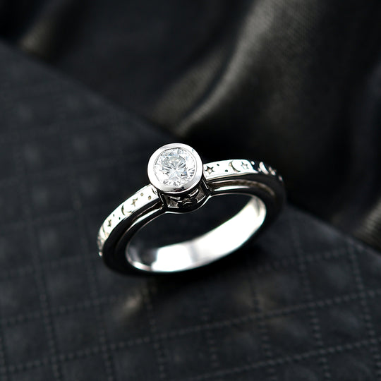 LUXURIANT DIAMOND - Lab Grown Diamant SI-GH Ring 925 Silber 750 Gelbgold Vermeil (Größe 17.00) ca. 0.50 ct