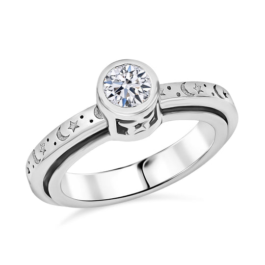LUXURIANT DIAMOND - Lab Grown Diamant SI-GH Ring 925 Silber 750 Gelbgold Vermeil (Größe 17.00) ca. 0.50 ct