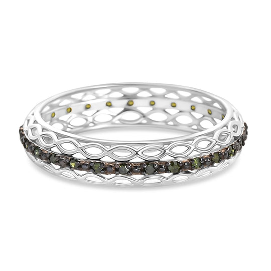 D'Joy Blauer Diamant Ring 925 Silber rhodiniert (Größe 17.00) ca. 0,15 ct