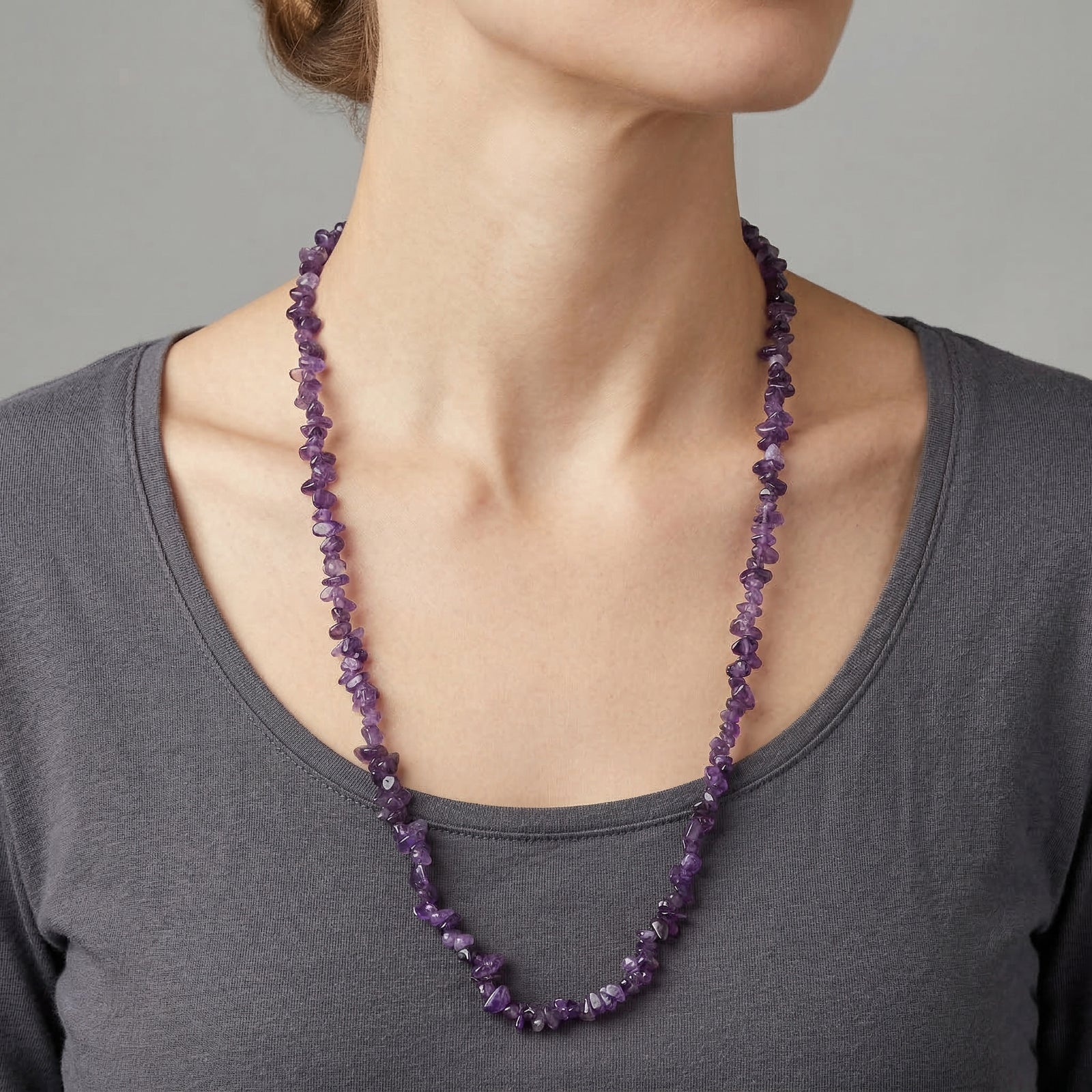 Afrikanischer Amethyst Halskette 76 cm ca. 157.00 ct