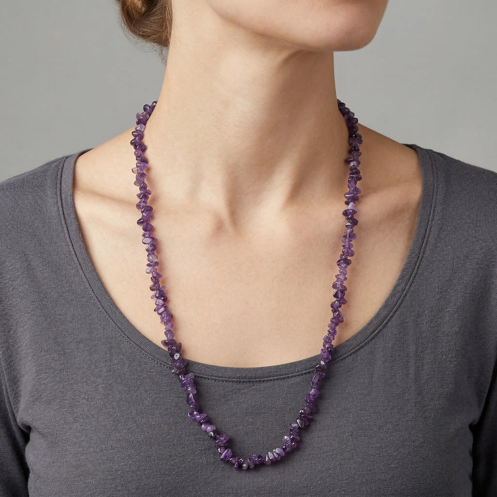 Afrikanischer Amethyst Halskette 76 cm ca. 157.00 ct