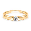 Moissanit Ring 925 Silber vergoldet (Größe 20.00) ca. 0,16 ct