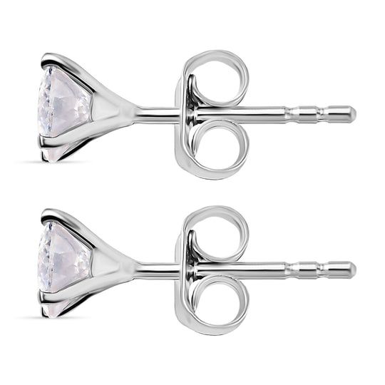 D'Joy 120 Facetten Moissanit Ohrringe 925 Silber platiniert ca. 0.90 ct