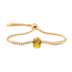 EVER TRUE Sphaleros Quarz, Weißer Zirkon Armband, flexibles (ca. 16.50 - 21.50 cm) Nickelfreies Messing ca. 4,15 ct.