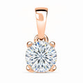 D'Joy 120 Facetten Moissanit Solitär Anhänger, 925 Silber rosévergoldet - 0,78 ct.