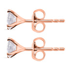 D'Joy 120 Facetten Moissanit Ohrringe 925 Silber rosévergoldet ca. 0.90 ct