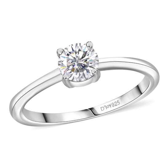 D'Joy Moissanit Ring 925 Silber platiniert (Größe 20.00) ca. 0,46 ct