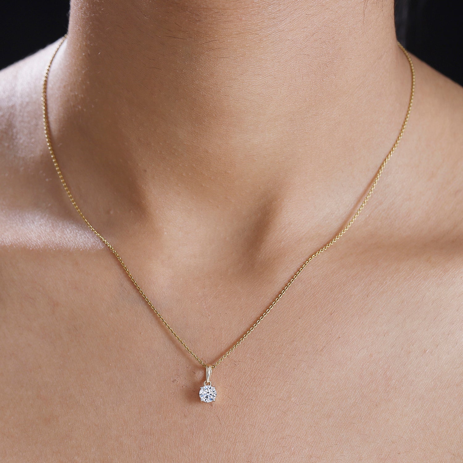 D'Joy Moissanit Anhänger 925 Silber vergoldet ca. 0.46 ct