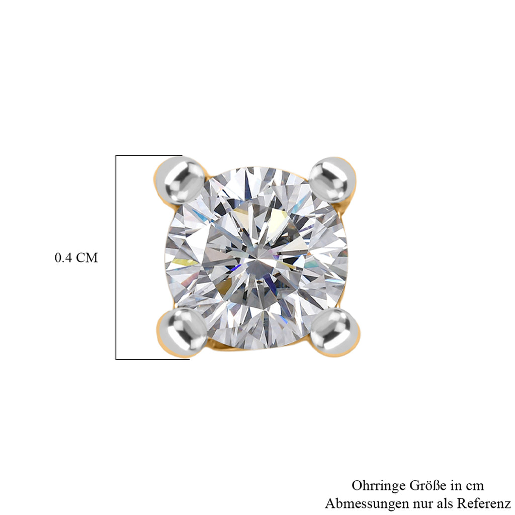 D'Joy Moissanit Ohrringe 925 Silber vergoldet ca. 0.49 ct