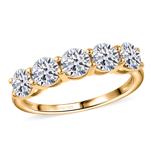 LUXURIANT DIAMOND - Lab Grown Diamant SI-GH Ring 925 Silber 750 Gelbgold Vermeil (Größe 21.00) ca. 2.00 ct