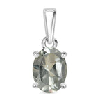 Prasiolith Anhänger 925 Silber rhodiniert ca. 1,20 ct.