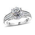 D'Joy Strontiumtitanat, Moissanit Ring 925 Silber Rhodiniert (Größe 18.00) ca. 4,92 ct