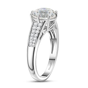 D'Joy Strontiumtitanat, Moissanit Ring 925 Silber Rhodiniert (Größe 18.00) ca. 4,92 ct