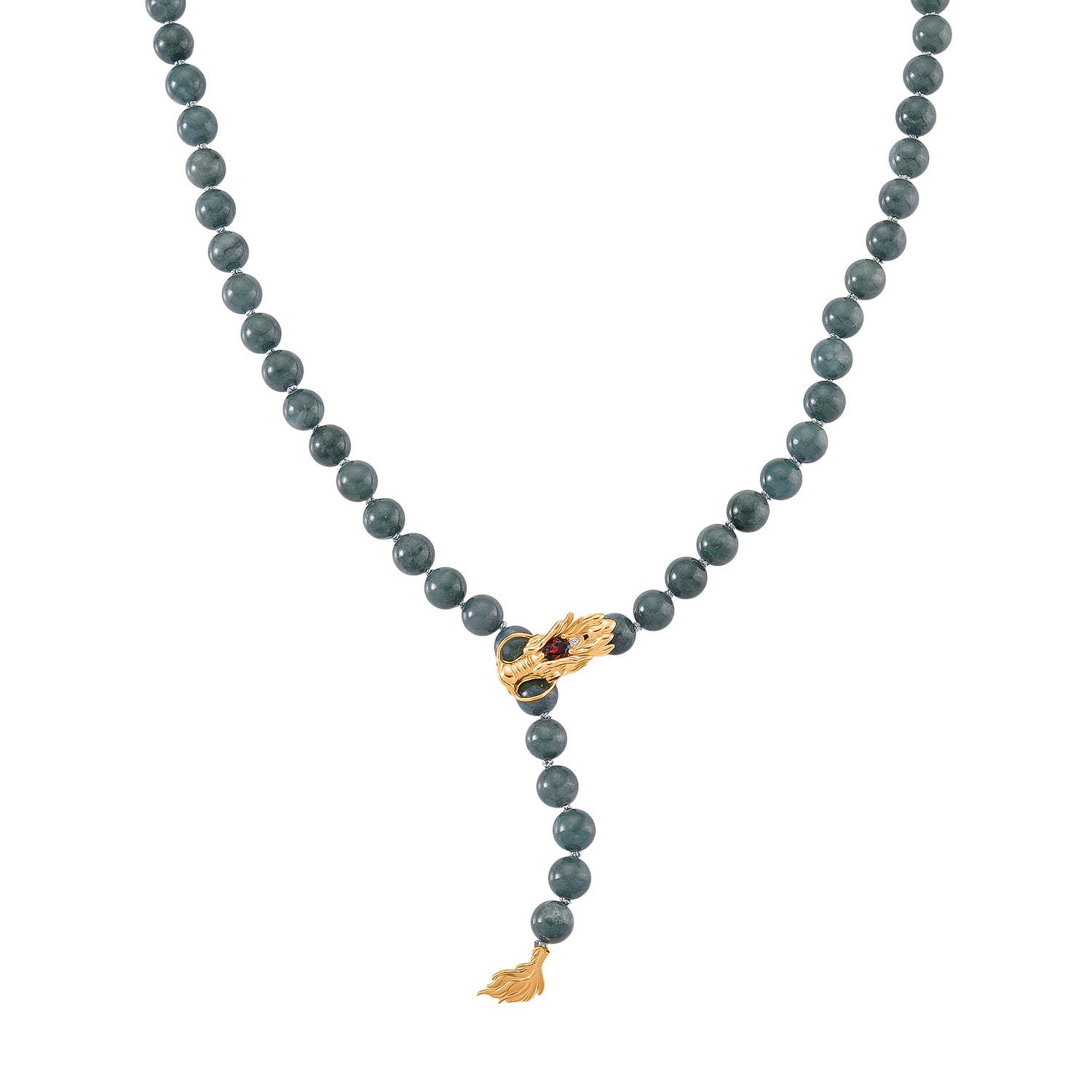 D'Joy Jade, Roter Granat Halskette ca. Flexibles cm 925 Silber Vergoldet