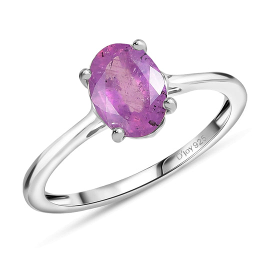 Ilakaka Rosa Saphir (Fissure gefüllt) Ring 925 Silber rhodiniert (Größe 21.00) ca. 1,73 ct