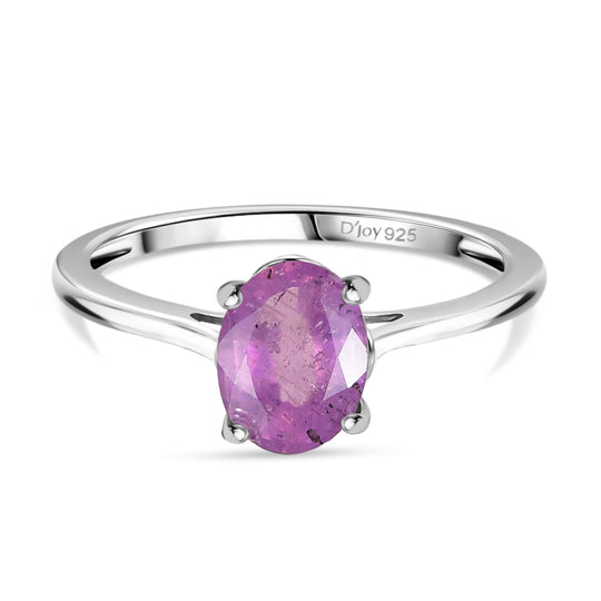 Ilakaka Rosa Saphir (Fissure gefüllt) Ring 925 Silber rhodiniert (Größe 21.00) ca. 1,73 ct