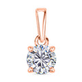 Moissanit Anhänger 925 Silber 750 Roségold Vermeil ca. 0.46 ct