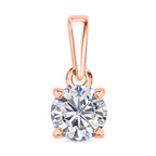 Moissanit Anhänger 925 Silber 750 Roségold Vermeil ca. 0.46 ct