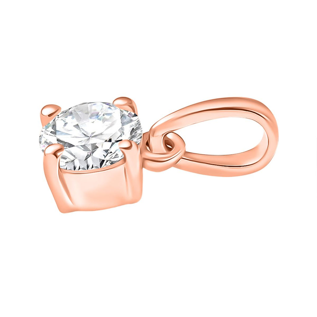 Moissanit Anhänger 925 Silber 750 Roségold Vermeil ca. 0.46 ct