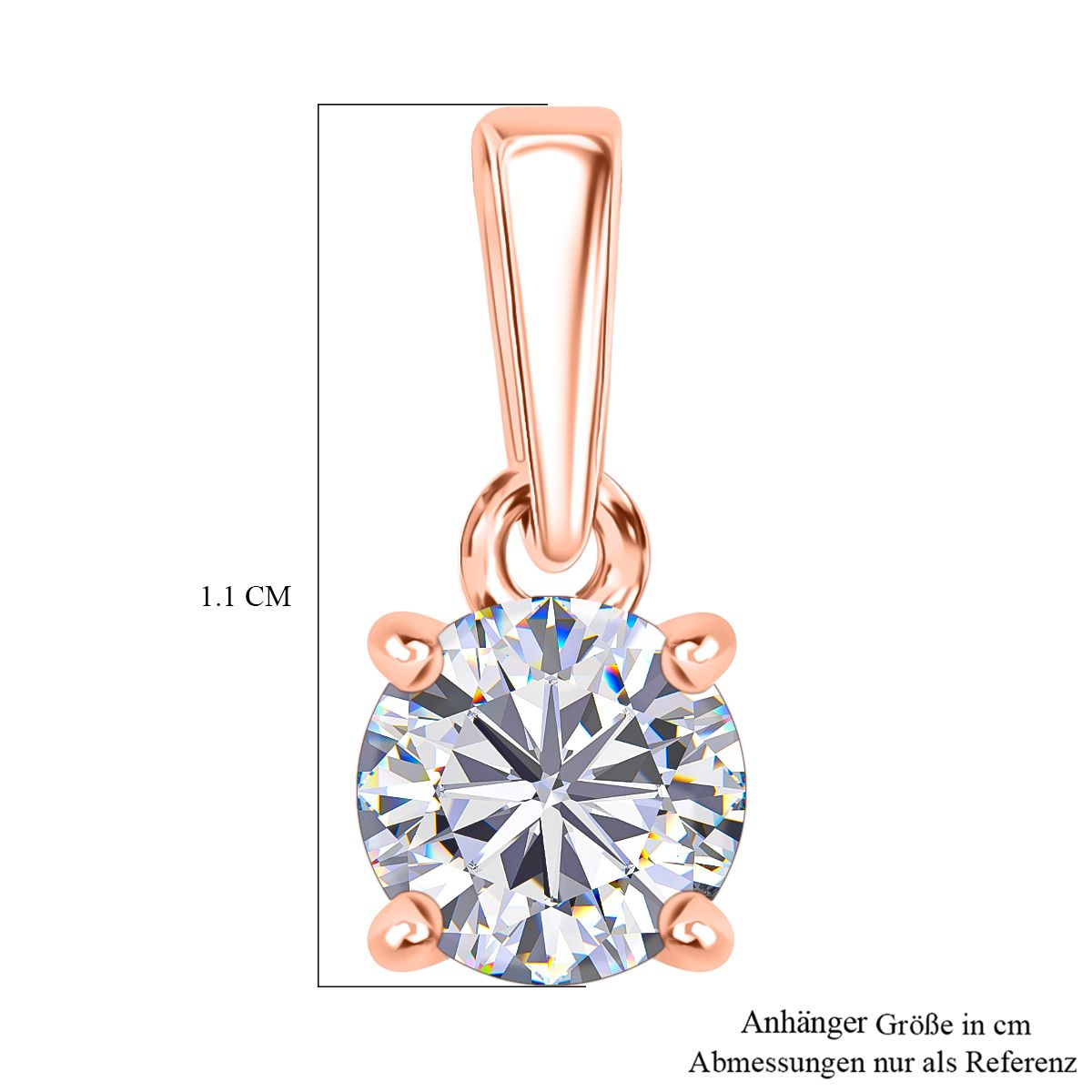 Moissanit Anhänger 925 Silber 750 Roségold Vermeil ca. 0.46 ct
