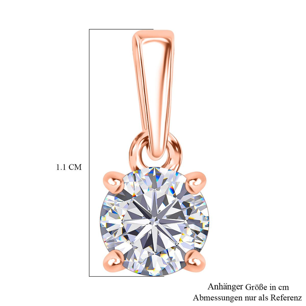 Moissanit Anhänger 925 Silber 750 Roségold Vermeil ca. 0.46 ct
