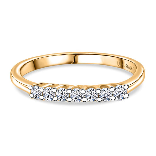 LUXURIANT DIAMOND - Lab Grown Diamant SI-GH Ring 925 Silber 750 Gelb Vergoldet (Größe 19.00) ca. 0.25 ct