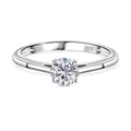 Moissanit Ring 925 Silber rhodiniert (Größe 16.00) ca. 0,46 ct