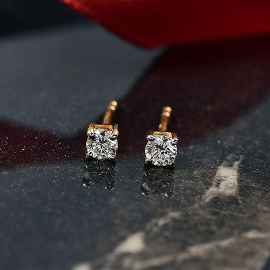 LUXURIANT DIAMOND - Lab Grown Diamant SI-GH Ohrringe 925 Silber 750 Gelb Vergoldet ca. 0.25 ct