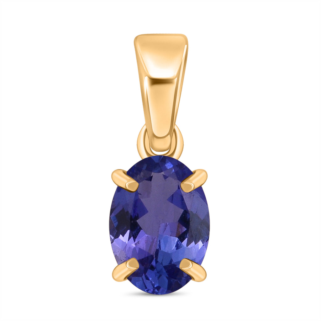 AA Tansanit Anhänger 375 Gelb Gold ca. 0,61 ct.