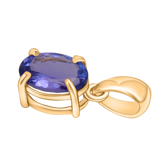 AA Tansanit Anhänger 375 Gelb Gold ca. 0,61 ct.