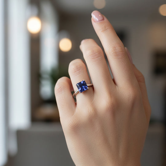 D'Joy AA Tansanit Ring 925 Silber rhodiniert (Größe 20.00) ca. 0,63 ct