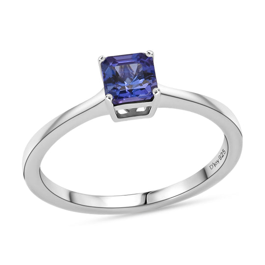D'Joy AA Tansanit Ring 925 Silber rhodiniert (Größe 20.00) ca. 0,63 ct