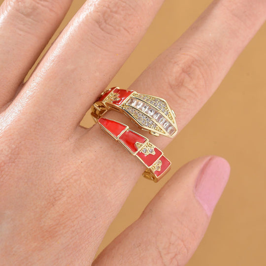 Weißer Zirkonia Ring Nickelfreies Messing emailliert (Größe 18.00)