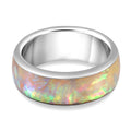 Weißes Perlmutt Ring Reiner Edelstahl (Größe 17.00)