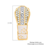 Weißer Zirkonia Ohrringe Nickelfreies Messing emailliert
