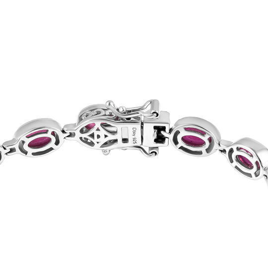 D'Joy Afrikanischer Rubin (Fissure gefüllt) Armband ca. 20 cm 925 Silber rhodiniert ca. 25,92 ct.
