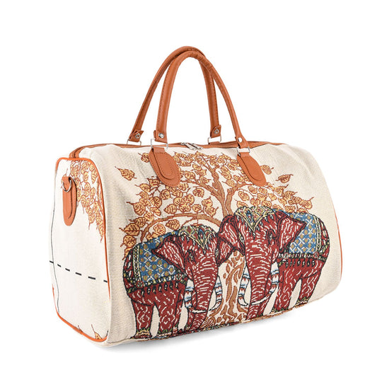Tigerprint Reisetasche, geräumiges Design mit Reißverschlussfach, verstellbarer Schultergurt 120 cm, 45 x 23 x 27 cm