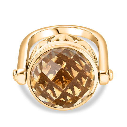 EVER TRUE Citrin Ring Nickelfreies Messing (Größe 19.00) ca. 12,41 ct