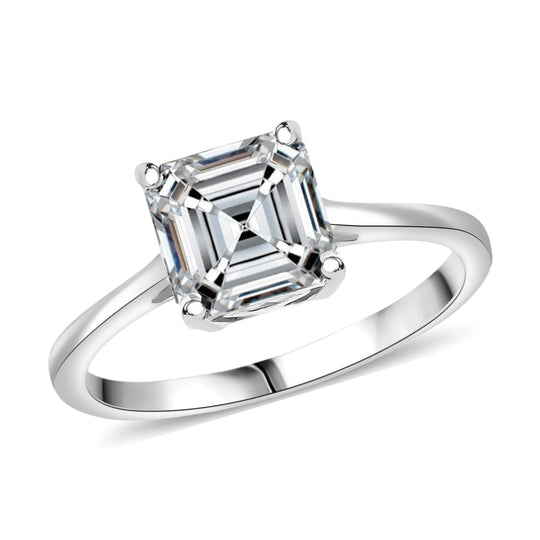 D'Joy Moissanit Ring 925 Silber rhodiniert (Größe 19.00) ca. 1,95 ct