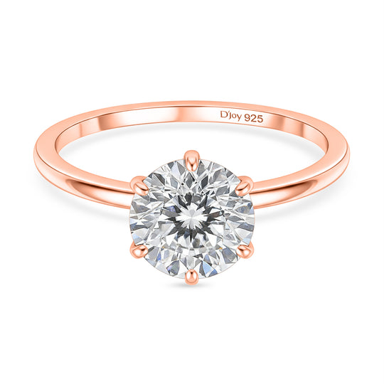 D'Joy Moissanit Ring 925 Silber 750 rosévergoldet (Größe 20.00) ca. 1,77 ct