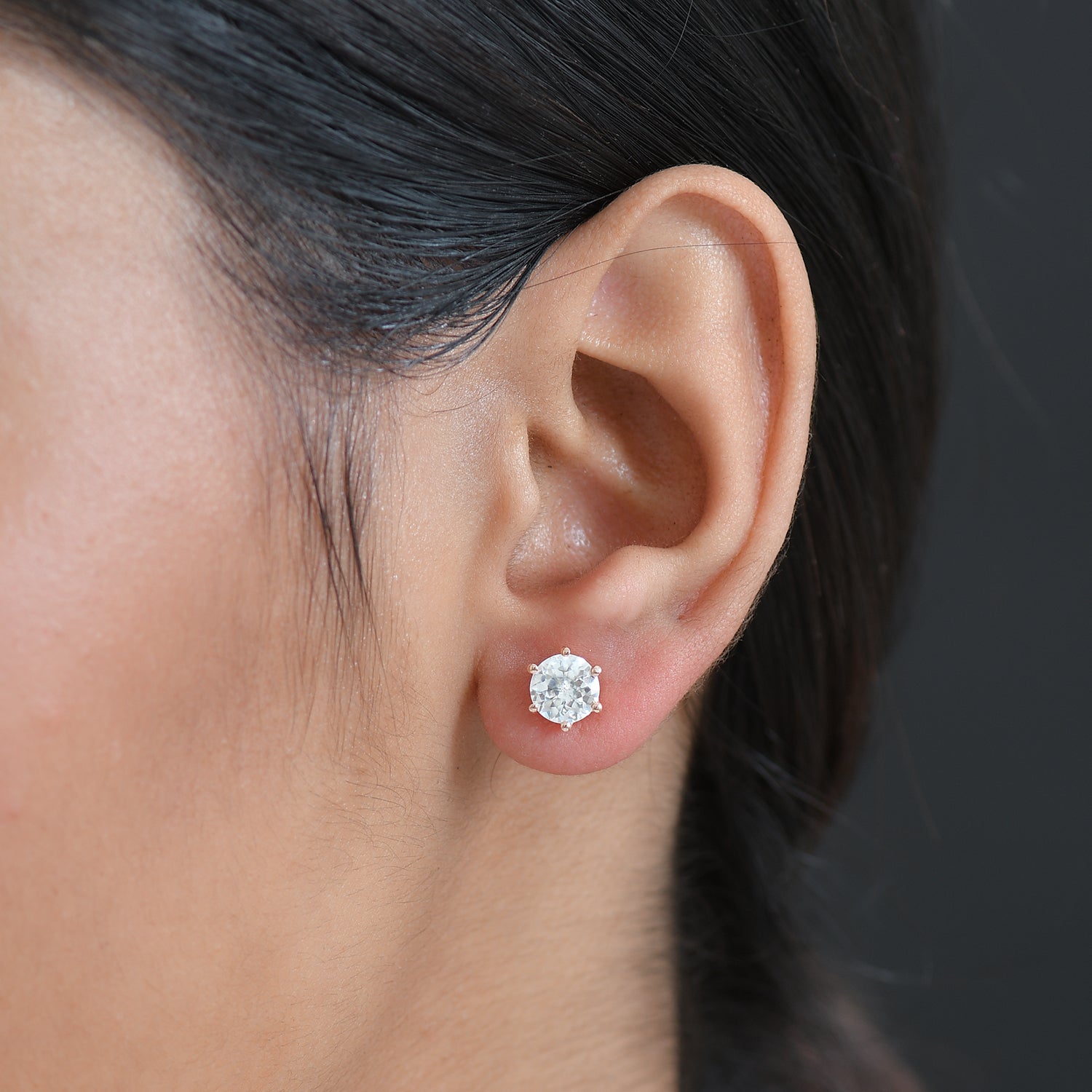 D'Joy Moissanit Ohrringe 925 Silber 750 rosévergoldet ca. 1.90 ct