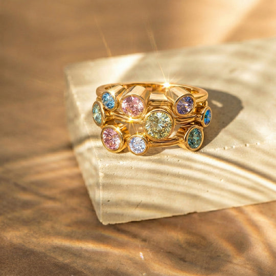 LUXURIANT DIAMOND - Lab Grown Gelb Diamant SI-GH, Lab Grown Rosa Diamant Ring 925 Silber 750 Gelbgold Vermeil (Größe 19.00) ca. 1.98 ct