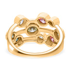 LUXURIANT DIAMOND - Lab Grown Gelb Diamant SI-GH, Lab Grown Rosa Diamant Ring 925 Silber 750 Gelbgold Vermeil (Größe 20.00) ca. 1.98 ct