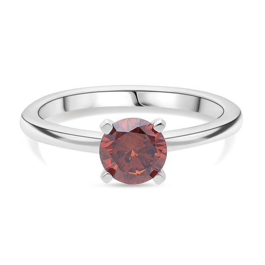 LUXURIANT DIAMOND - Lab Grown Roter Diamant VS-EF SGL zertifiziert Ring 950 Platin (Größe 20.00) ca. 1.00 ct